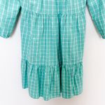 J. Crew Dress Womens Sz 10 Aqua Seersucker Plaid Ruffle Mini Cottagecore Prairie Green Photo 2