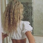 Vanessa Mooney Joelle White Puff Sleeve Cropped Blouse M NWT Photo 2