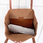 Henny and Lev Vegan Leather Danielle Tote Bag in Cognac Tan Photo 9