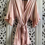 Victoria's Secret  Pink Satin Ruffle Robe M/L Photo 0