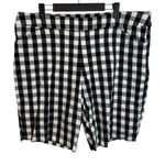 Time and Tru Gingham Pull On Stretch Bermuda Shorts Black Size XL Photo 0