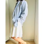 Y2K Mens Pinstriped Button Down Shirts Womens oversized Fit cotton Size Mens 16 White Photo 3