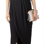 Amanda Uprichard Black Faux Wrap Midi Dress Women’s 1X | Classic Elegant LBD Photo 0