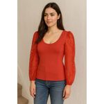 Marc New York Puff Sleeve Embroidered Top XS Photo 2