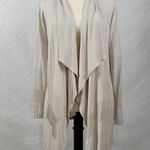 T Tahari Womens Long Cardigan Size S Beige Loose Open Knit Waterfall Long Sleeve Photo 0