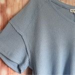 Olive & Oak Baby Blue Short Sleeve Waffle Knit V-Neck T-Shirt Photo 9