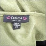 Cocomo Womens Peasant Blouse Tiered Shirt Moss Green Sleeves Plus Size 2X Photo 11