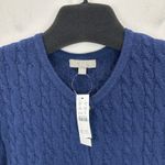 J.Crew Odette Cable Knit Sweater Lady Jacket Cotton Blend Boucle Blue XL NWT Photo 8