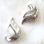 Trifari Vintage  Silver Clip On Statement Earrings Costume Jewelry Photo 0