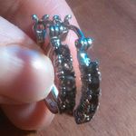 Brazilian Smokey Quartz Stainless Steel Hoop Earrings Photo 0