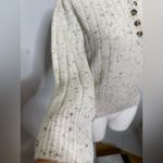 Madewell  Cream Speckled Button Sweater Photo 3