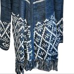 Faded Glory  denim blue colored and white knit cardigan sweater Photo 5