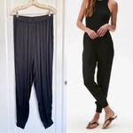 Michael Stars  • Lidia Jogger relaxed satin pants black knit soft pull-on Photo 1