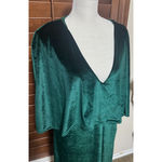 Club L Green Velvet Dress Cape Sleeve formal holiday sz XXL US 18 Midi Cocktail Party Photo 1