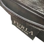 Furla  Vintage Shoulder Bag Purse PVC Vinyl‎ Silver Buckle Black Photo 8