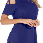 Royal Blue Cold Shoulder T Photo 2
