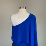 Laundry by Shelli Segal Colorful One Shoulder Chiffon Long Evening Gown Blue Size 2 Laundry Formal Dress Photo 7