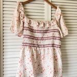 Grace Karin  Floral Ruffle Smocked Top - White and Pink Photo 0