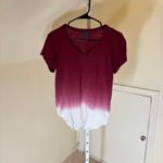 Anthropologie  Left of Center EUC Women's Hombre V-Neck Pink White Tee Size XSP Photo 1