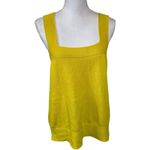 Loft  Women’s Square Neckline Knit Yellow Criss Cross Sweater Tank Size Large Photo 1