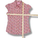 Lilly Pulitzer ‎ Floral Cap Sleeve Button Up Shirt White Pink 8 Photo 10