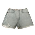ZARA raw waist & hem mid-rise light wash distressed denim jean shorts 00/0 Photo 0