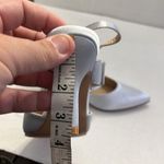 ERIJUNOR Women Pointed Toe Slingback Rhinestone Brooch Satin Evening Prom Sz 8 = Silver Photo 8