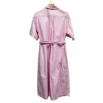 Tucker Collared Short Sleeve Button Front Cotton Shirt Dress Pink size XS Photo 2