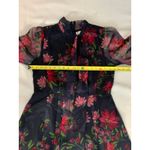 Rachel Parcell  Floral‎ Tie Neck Long Sleeve Satin Dress Floral Ink size 12 Photo 4
