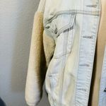 American Eagle Women Sherpa Sleeve Collared Denim Winter Jacket Sz S Photo 3