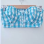 Gilly Hicks 💙SALE3/$25  SYDNEY BLUE WHITE CHECK BUSTIER SLEEVELESS SMOCK CROP TOP Photo 2