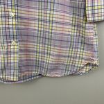 Victoria's Secret  Pastel Pink Purple Plaid Flannel Button Up Long Sleeve Top Photo 5