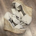 Donald J Pliner fabric ankle tie platform wedge Size 9 Photo 0
