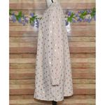 None Womens Pink Metallic Gold Polka Dot Short Shift Dress Size 3XL V-Neck Sexy LS Photo 5