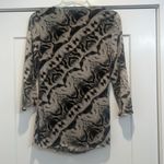 Alfani snakeskin bedazzled mesh top with lining and bell sleeves size medium. Photo 5