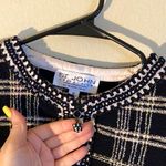 St. John  Tweed Knit Women Zipper Blazer Size 10 Black Lime Green Tan & White Photo 1