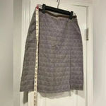 Banana Republic  Brown White Cotton Lined Zip Pencil Skirt Front Pleat Size 2 Photo 4