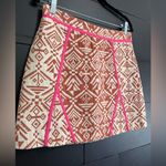 CHAMPAGNE & STRAWBERRY Textile Printed Lined Pencil Straight Skirt Vintage Sz L Tan Size L Photo 1