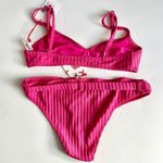 Solid & Striped NWT The Rachel Belt Top & Bottom Set Solid Rib Orchid Women's M Photo 4