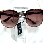 Lulu’s Tortoiseshell Horn Rim Rounded Half Frame Sunglasses Blocks 100% UVA UVB Brown Photo 0
