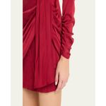 Zimmermann Draped Mini Dress in Garnet 2/Medium New Womens Long Sleeve Silk Photo 10