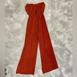Forever 21  Rust Strapless Jumpsuit with Floral Pattern Size Small NWOT Photo 2
