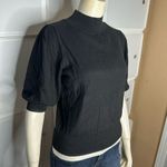 Leith  Short Sleeve Mock Neck Sweater Black Size Small Photo 9