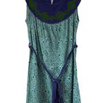 Mata Traders Vintage Inspired Embroidered Cotton Mini Shirt Dress Womens Medium Green Photo 2