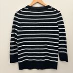 Talbots 100% Linen Black White Striped Button Cardigan Sweater 3/4 Sleeve Size S Photo 4