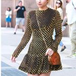 Women’s Chris By Christopher Bu Velvet Silk Polka dot Cocktail Formal Dress Black Size L Photo 3