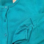 The Limited  Cardigan Button Front Ruched Sleeve Teal Size Medium NWT Photo 3