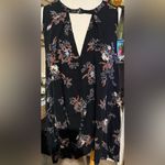 Free People Charcoal Floral V-Neck Tunic dress/Top M Photo 7