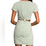 Lulus Knotty But Nice Sage Green Cutout Mini Dress Large Photo 2