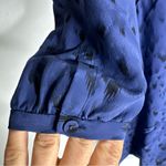 Rebecca Taylor  blue silk long sleeve pockets belted front frill dress tunic 6 CP Photo 6